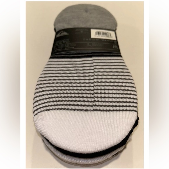 Quicksilver No Show Socks 5 Pair Men's 6-12 Black White Gray Mixed Surf Ride NEW - Picture 10 of 11